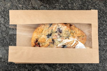 Image of COM: Bag Paper Sandwich Kraft Window Greaseproof - 1000 x 6x2x9
